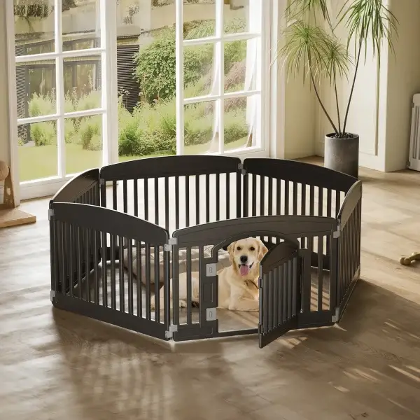 JHK 24-Inch 6-Panel Portable Plastic Dog Playpen